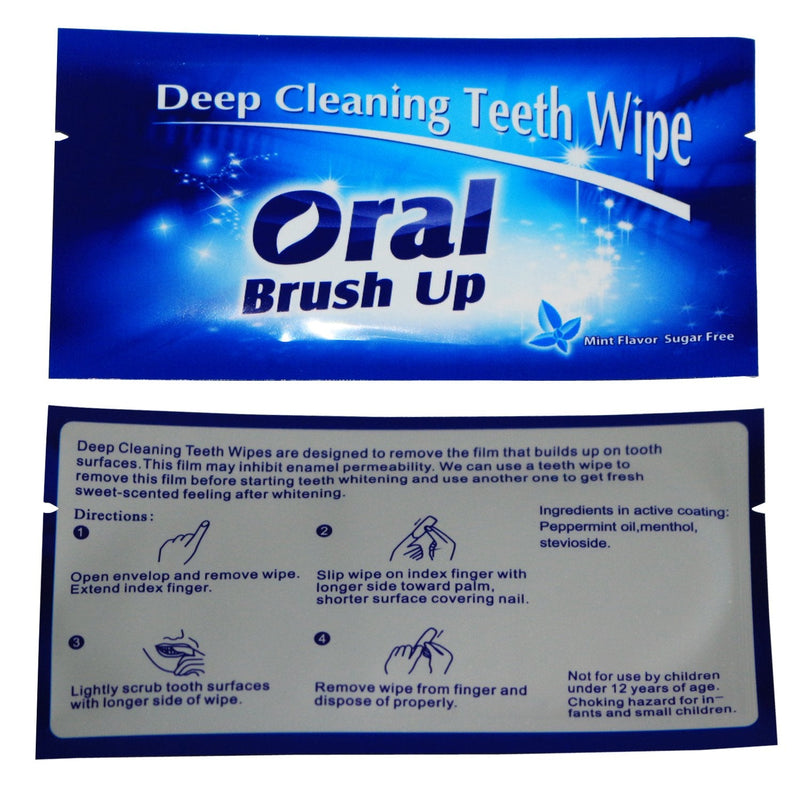 [Australia] - Mint Flavor Finger Teeth Wipes Disposable Brush Ups,Pack of 100,Dark Blue 
