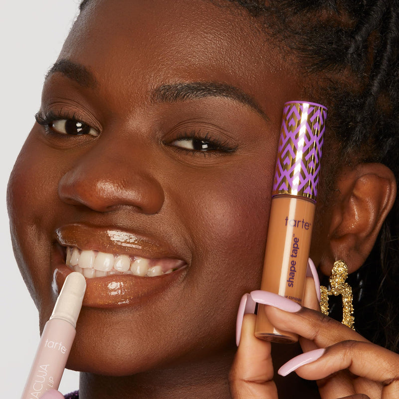 [Australia] - tarte icons shape tape concealer & maracuja juicy lip duo – Full Coverage Concealer for Dark Circles & Fine Lines with Hydrating Nourishing Lip Gloss Balm, Vegan & Cruelty Free 22N light neutral & sunflower 
