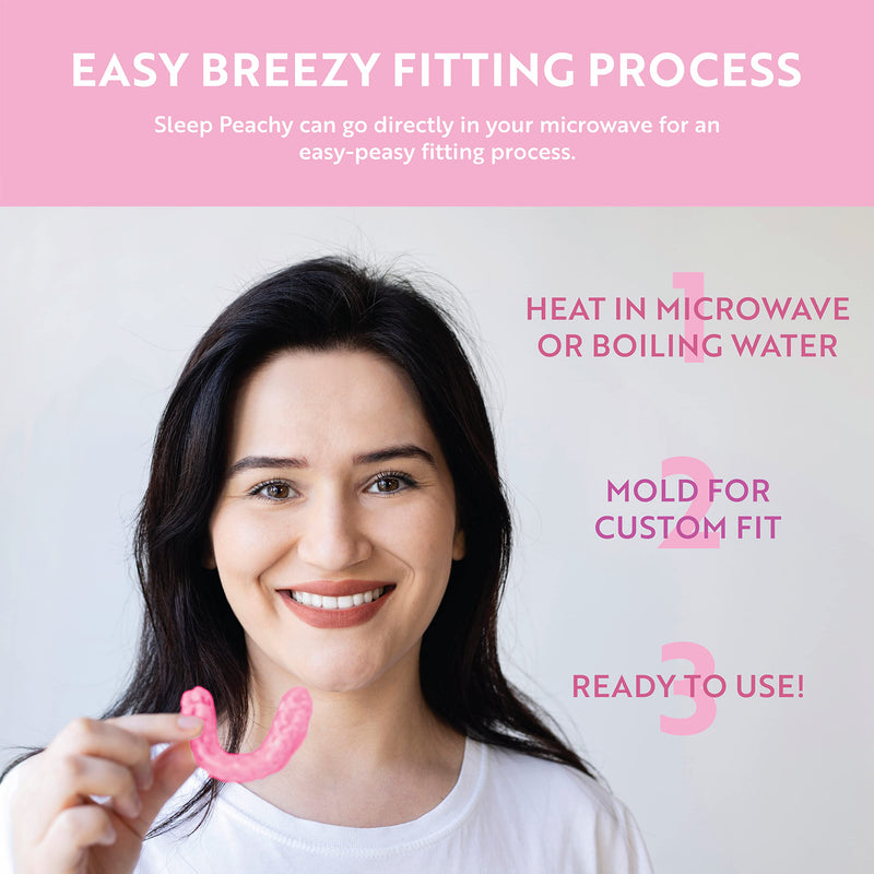 [Australia] - Sleep Peachy Night Guard for Women - Pack of 2 Mouth Guard for Teeth Grinding, Clenching and Bruxism (Pink) Pink 