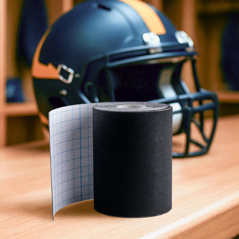 Cannon Sports Premium Turf Tape Football – 4 Inch by 20 Feet - Flexible, Breathable, Extra-Wide, Waterproof Athletic Tape – Football Tape for Turf Burn Protection (Black) Black