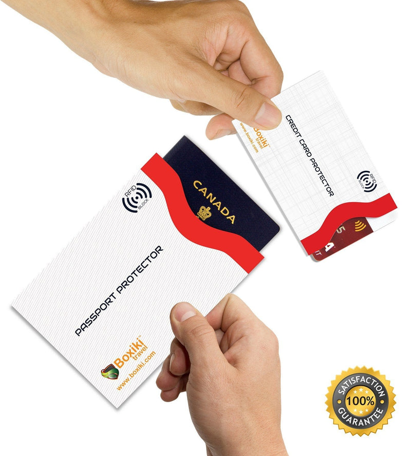 Complete RFID Travel Protection Set - RFID Blocking Sleeves and Hidden Money Belt - Safeguard Your Cards, Passport, and Valuables