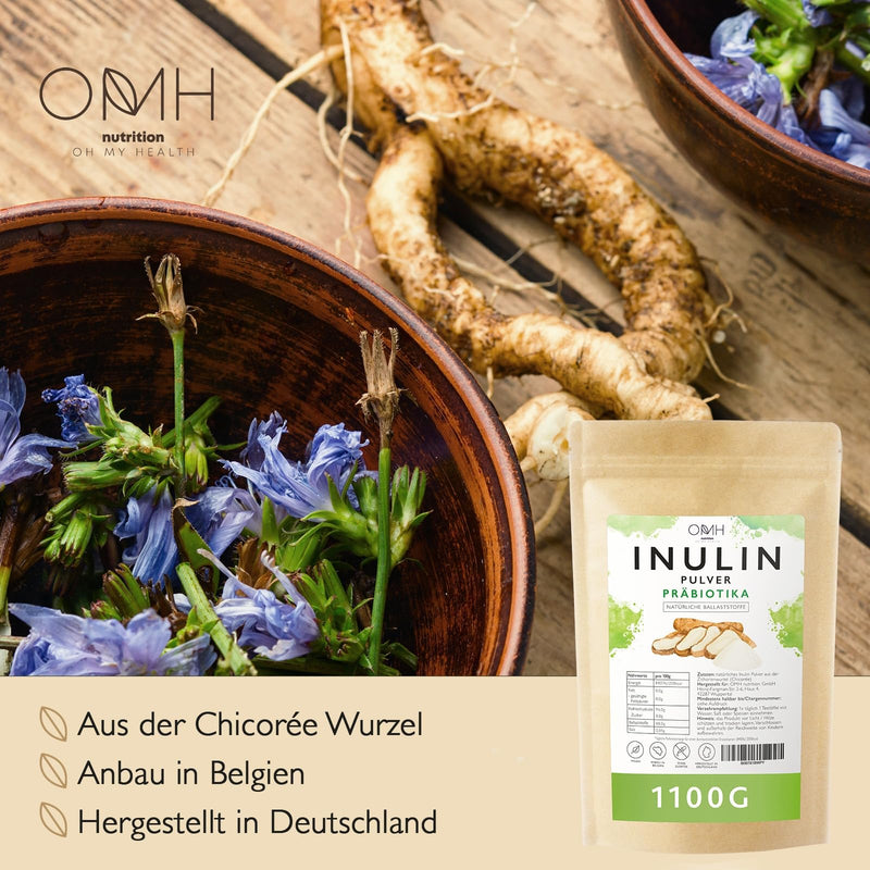 [Australia] - Inulin powder prebiotics fiber 1100g (1.1kg) cultivation in Europe chicory root vegan 