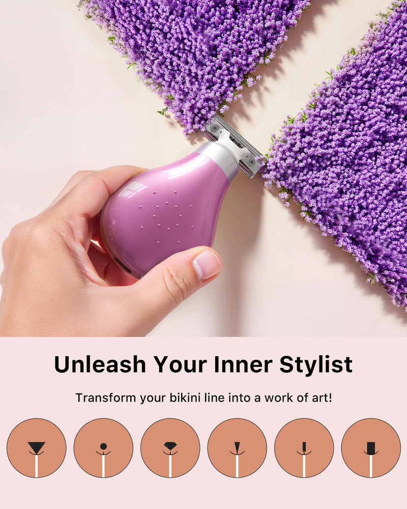 [Australia] - Mini Bikini Trimmer for Women - Intimate Pubic Hair Removal, Electric Body Groomer, Small Portable Wet/Dry Shaver, Magnetic Blade, USB-C Rechargeable with Travel Case, Easy to Clean (Pink) 