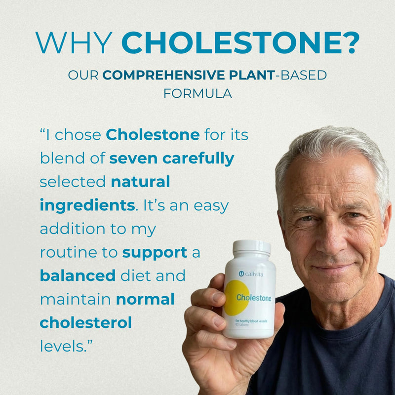 Cholestone Plant Sterol Complex to Support Normal Cholesterol Levels | 2100mg per Serving with Garlic, Apple Pectin, Flaxseed Oil & Vitamins C & E | 90 Vegan Tablets