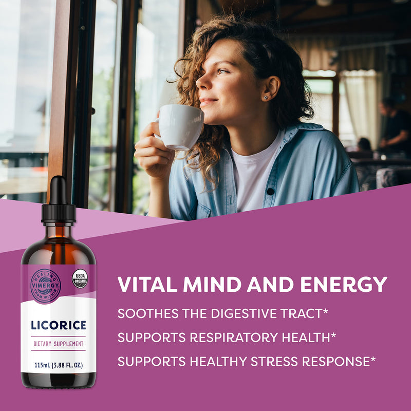 [Australia] - Vimergy USDA Organic Licorice Root Extract, 57 Servings – Alcohol Free Licorice Root Drops – Supports Digestive System & Respiratory Health - Gluten-Free, Non-GMO, Vegan & Paleo Friendly (115 ml) 