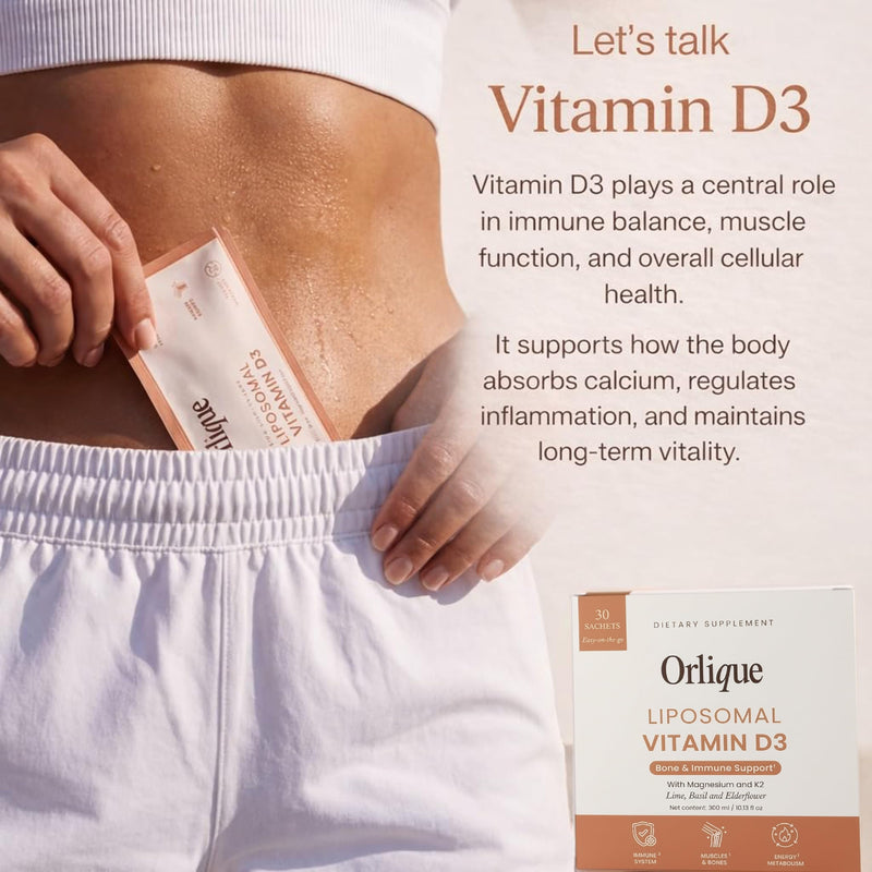 Liposomal Vitamin D3 K2 Magnesium | High Strength 100 mcg Vitamin D3, MK-7 K2 & Magnesium Citrate | Immune, Bone, Muscle & Teeth Support | Vegan Liquid Drops, High Absorption | 30 Sachets