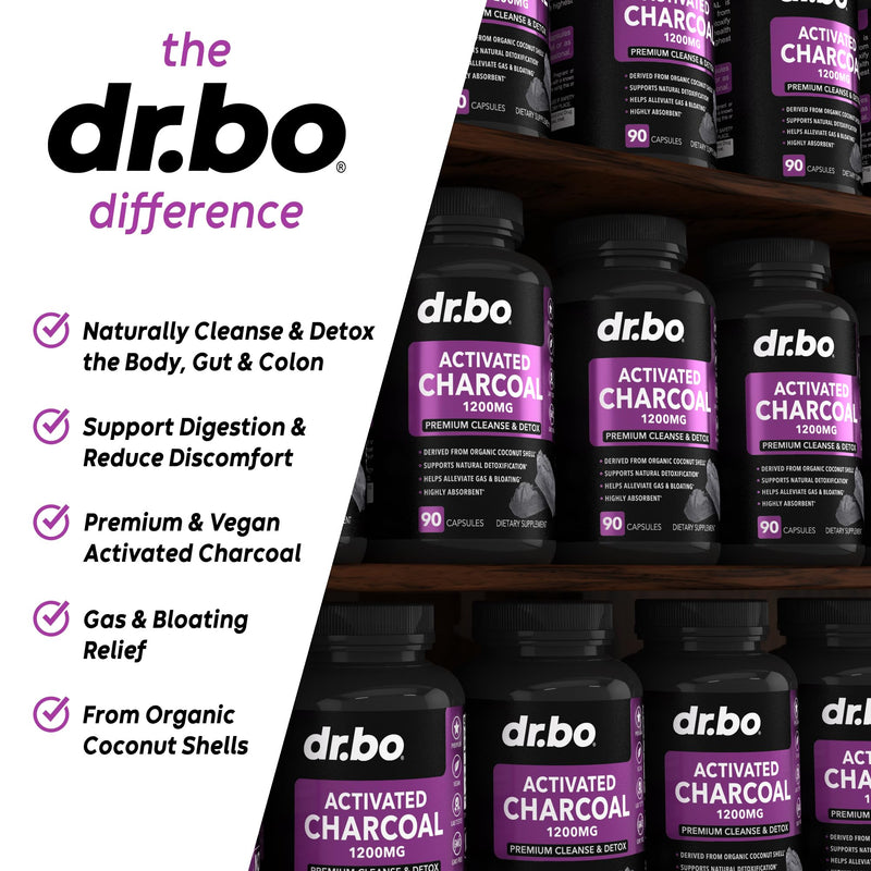 [Australia] - Activated Charcoal Capsules Cleanse Detox - 1200mg Organic Coconut Charcoal Pills for Stomach Gas and Bloating Relief for Men Women Kids - Active Charcoal Capsules Powder Binder Supplements for Gut 