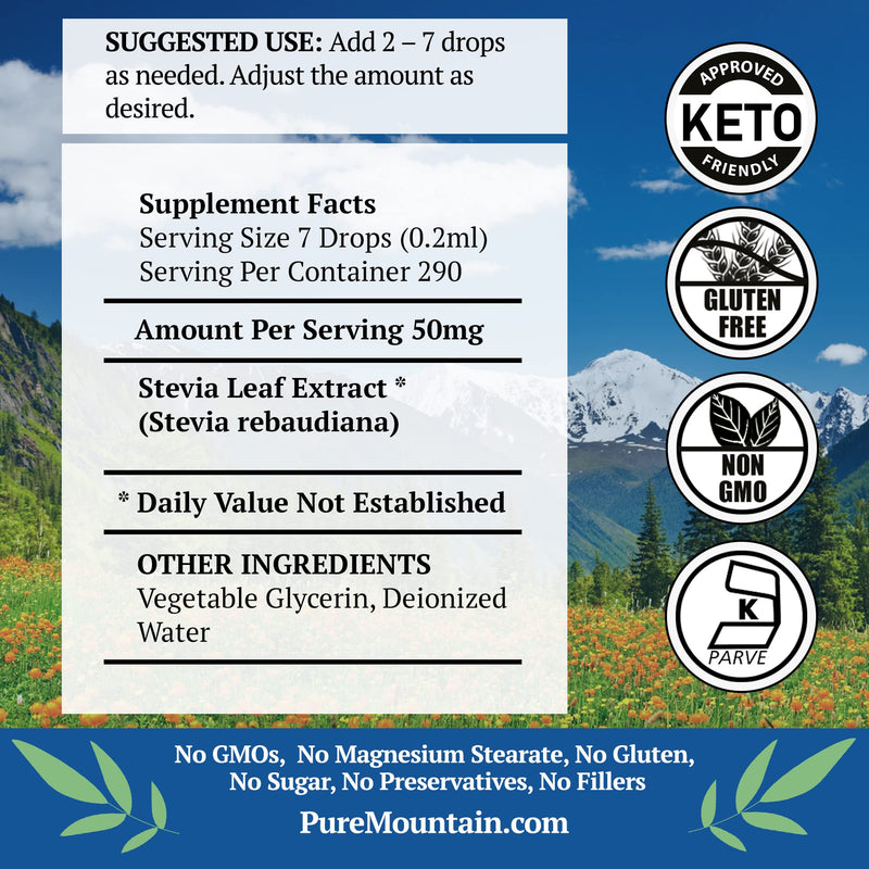 [Australia] - Liquid Stevia Drops ‚Äì Alcohol Free and Kosher Sugar Substitute - 2oz Glass Bottle 2 Fl Oz (Pack of 1) 