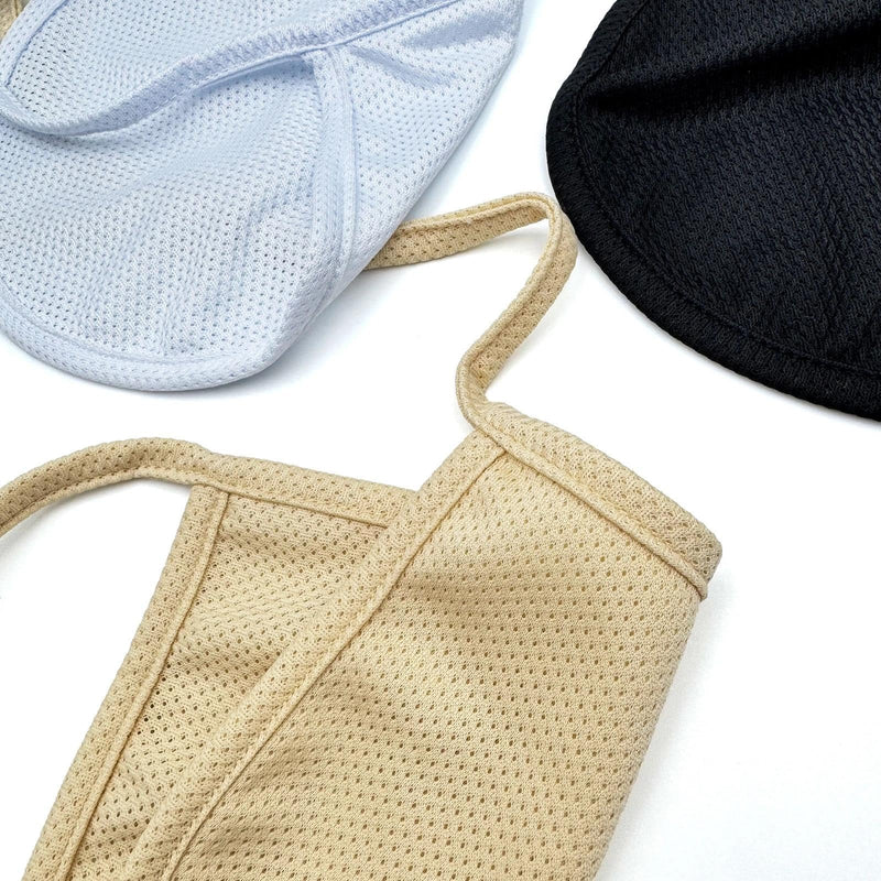 [Australia] - Adjustable Tracheotomy Dust Cover [3-Pack, Black/White/Khaki] - Breathable Mesh Stoma Protector for Tracheostomy Care, Universal Fit Neck Stoma Covers for Dust Protection 