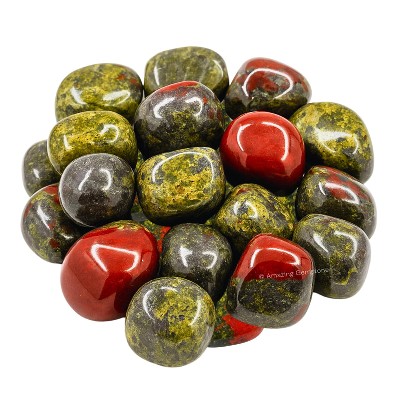 [Australia] - Amazing Gemstone Dragon Bloodstone Crystals and Healing Stones Tumbled - 1 oz Dragon Bloodstone Stone, Healing Stones for Energy Balance, Stress Relief - Premium Polished Gems Rocks for Meditation 1 Ounce 