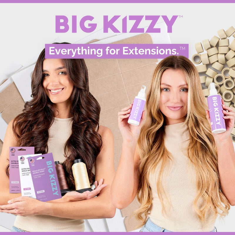 [Australia] - 8oz Tape Ins Hair Extension Remover Spray + 72 tabs Double Sided REGULAR Hold Hair Extension Replacement Tape by Big Kizzy, Professional Quality and Easy to use instructions 
