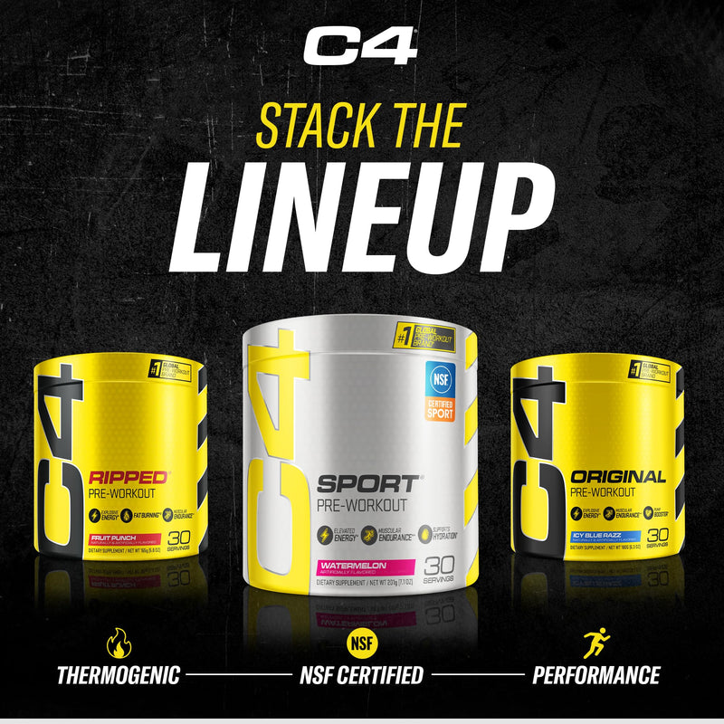 C4 Original Pre Workout Powder with 150mg Caffeine, 60 Servings Blue Raspberry 12.7 Ounce (Pack of 1)