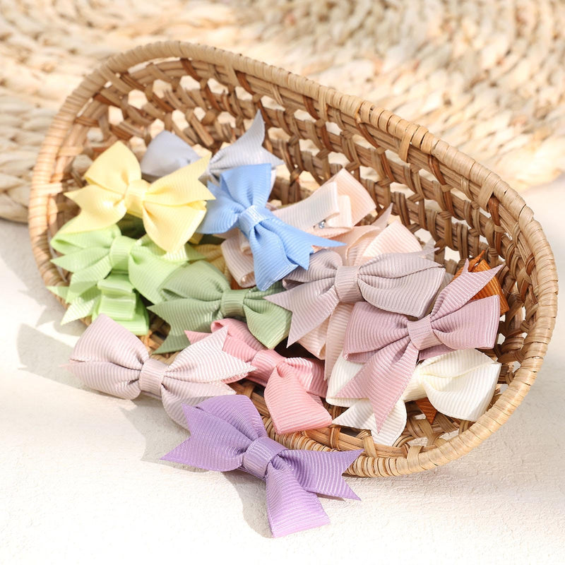 [Australia] - 24PCS 2inch Baby Hair Clips, Oaoleer Baby Girls Fully Lined Baby Bows Hair Pins Tiny Hair Bows Alligator Clips for Baby Girls Infants Toddlers 12 Colors in Pairs (Style D) Style D 