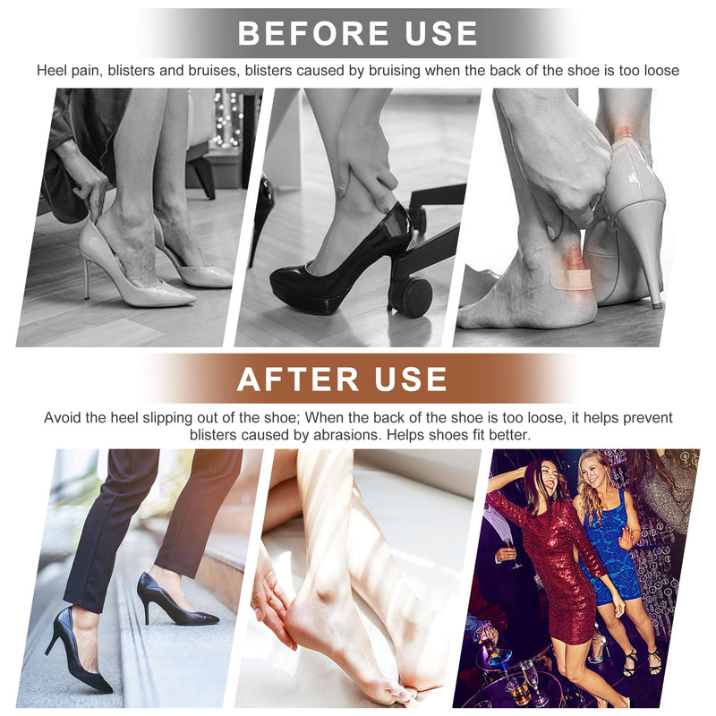 [Australia] - Heel Pads for Shoes That are Too Big, 4 Pairs Foamed Cotton Heel Cushions for Pain Relief & Tighter Fit, Filler Improved Shoe Fit and Comfort (Rosybrown+black) Rosybrown+black 