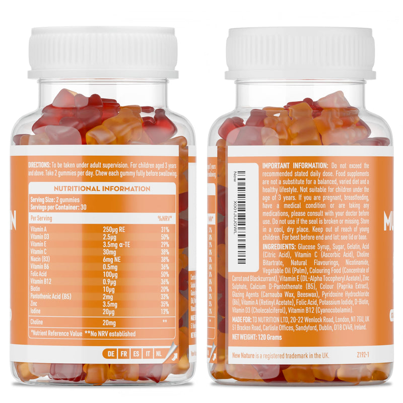 Kids Multivitamin Gummies with Zinc, Vitamin C & Vitamin D - Vitamins for Kids Aged 3+ - Zinc for Immune System - Kids Vitamins (60 Gummies) 60 count (Pack of 1)