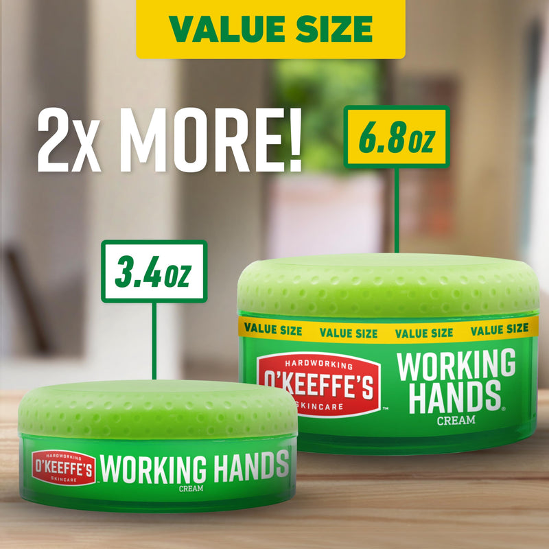 [Australia] - O'Keeffe's Working Hands Hand Cream for Extreme Dryness - 6.8 oz Value Size Jar (2 Pack) - Repairing Skincare for Cracked, Dry Hands 2 Pack 6.8 Ounce (Pack of 2) 