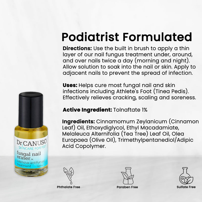 Dr. Canuso Antifungal Nail Treatment, Medical Strength Nail Oil, Nourishing Repair for Damaged Nails with Tolnaftate 1% Solution