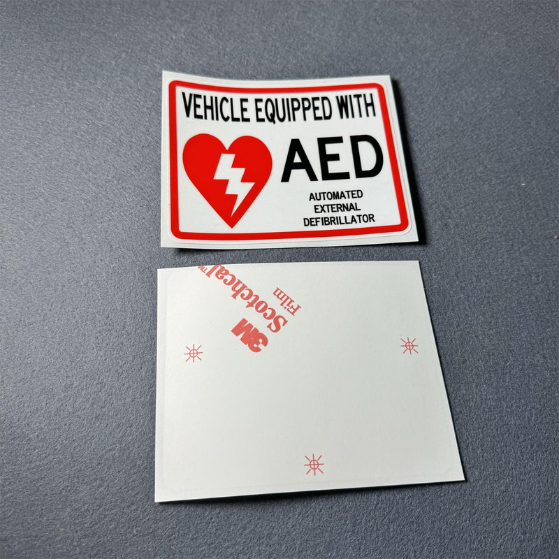 [Australia] - Car Stickers Vinyl Tape for Vehicle Equipped with AED Automated External Defibrillator Auto Window Tail Decal 2PCS 