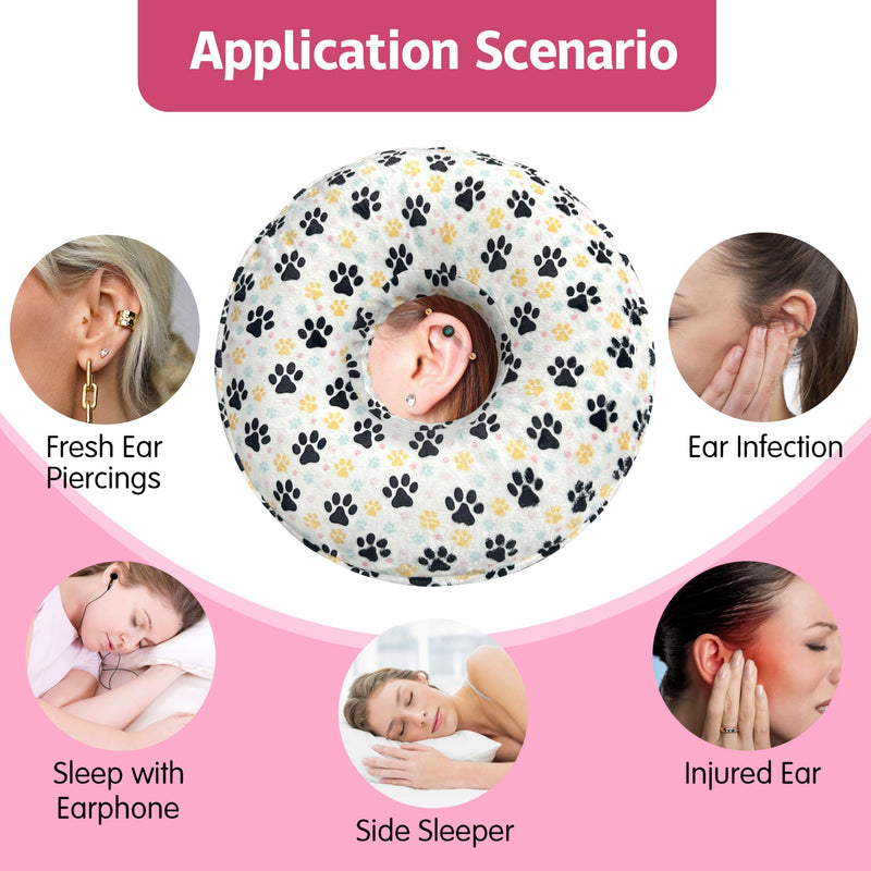 [Australia] - Ear Piercing Pillow for Side Sleepers with Washable Cover Pillows with Holes for Ear Pain,Donut Pillow for Adults CNH Ear Pain Relief Pressure Sores Ear Pillow with Hole in Center 