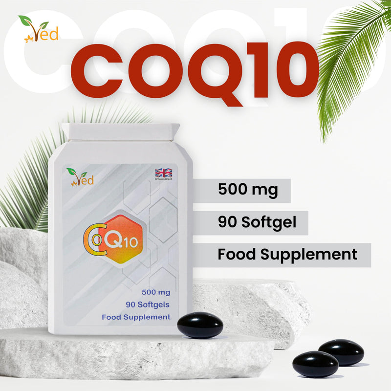 VED Co Enzyme Q10 | Support Healthy Heart and Muscles | Promote Cellular Energy | Naturally Fermented Ubiquinone| 500mg 360 Softgel