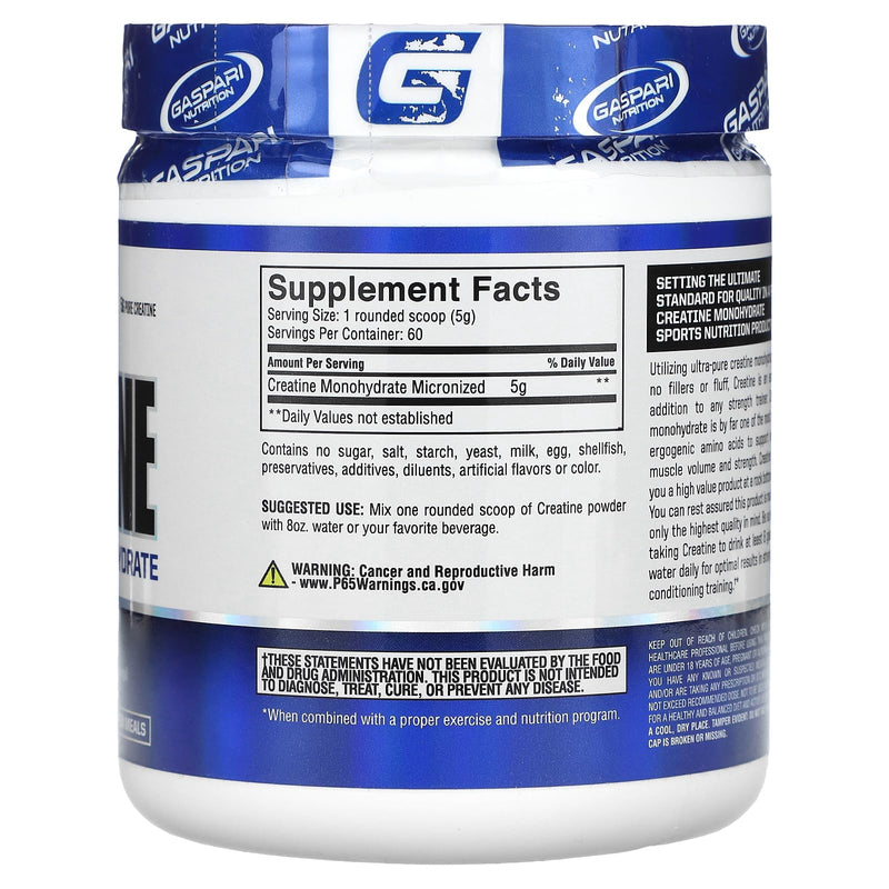 Gaspari Nutrition Qualitine 300 g Creatine Monohydrate Muscle Size and Strength Powder