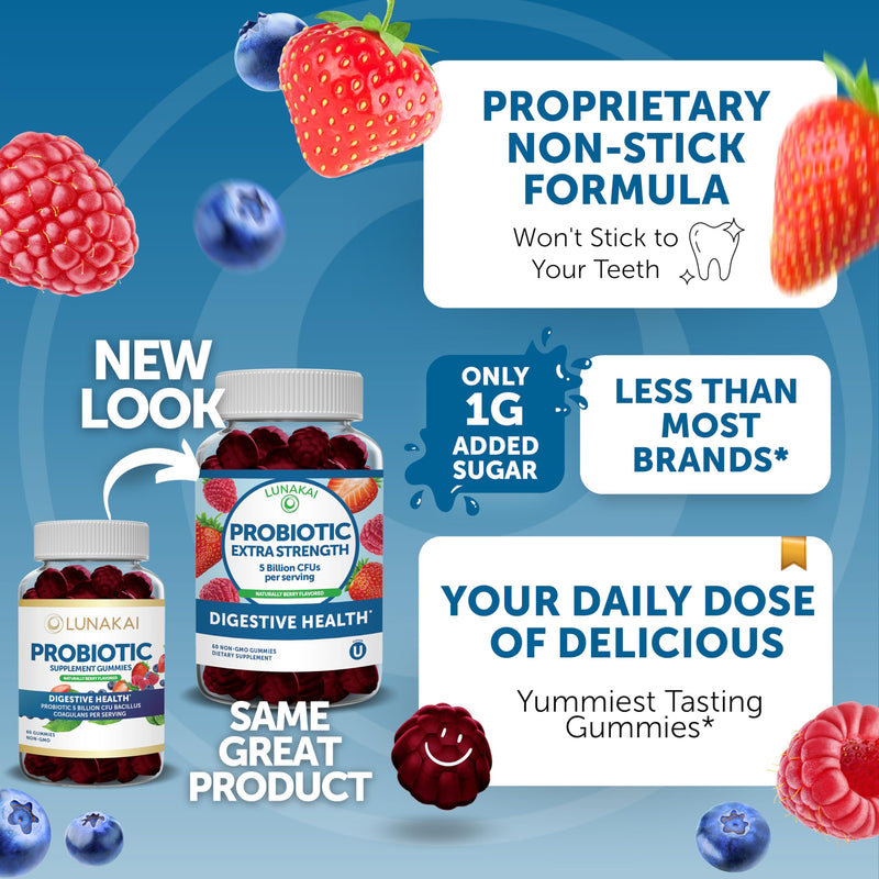 Lunakai Vitamin B12 and Probiotic Gummies Bundle - 3000 mcg Gummy for Adults Energy Support and Bone Health - 5 Billion CFUs Per Serving for Digestive Gut Health with Vitamin C for Women & Men