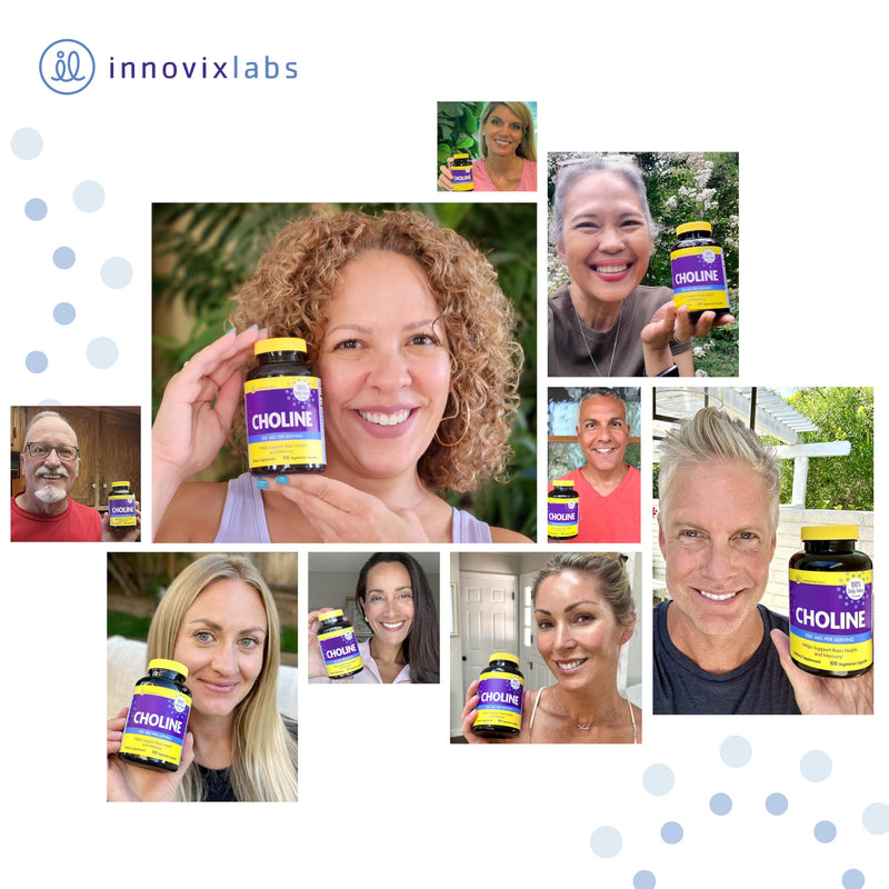 [Australia] - InnovixLabs Choline Supplement 550mg Pure Choline Bitartrate for Brain Health, Focus, Memory, Cognitive Development, Fatty Liver and Mood Support for Women and Men, 100 Capsules 