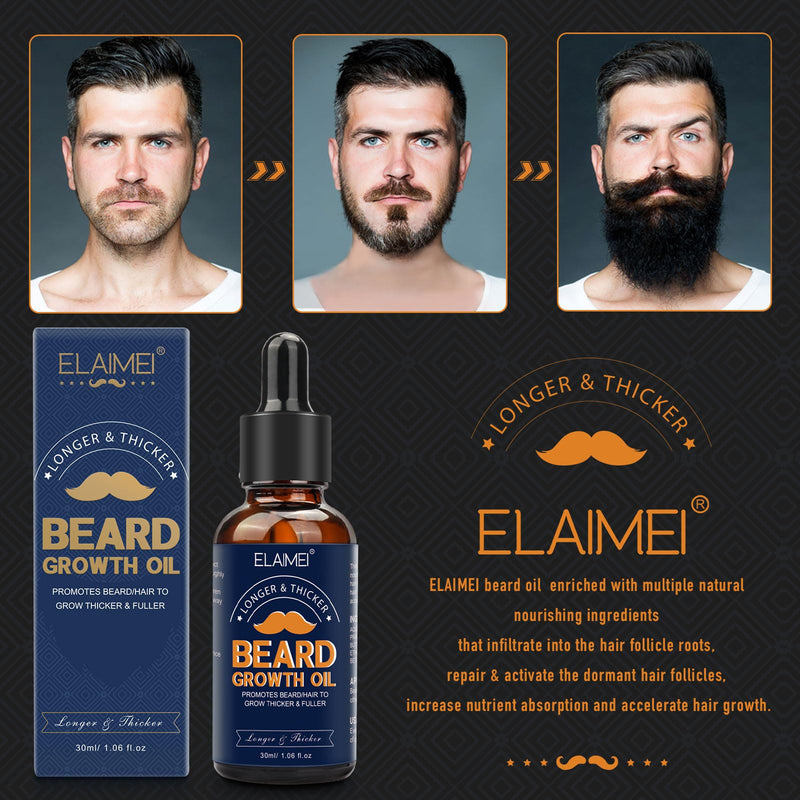 [Australia] - JSBNQRMZ Beard Growth Set, 0.5 mm Dermaroller for Beard Growth, Beard Roller for Hair Growth for Men and Fathers, Care Tool, Stimulates Beard, Mustache and Hair Growth 