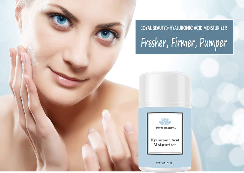 JOYAL BEAUTY Hyaluronic Acid Serum 2oz and Hyaluronic Acid Vitamin C E Face Eye Cream Gel Moisturizer