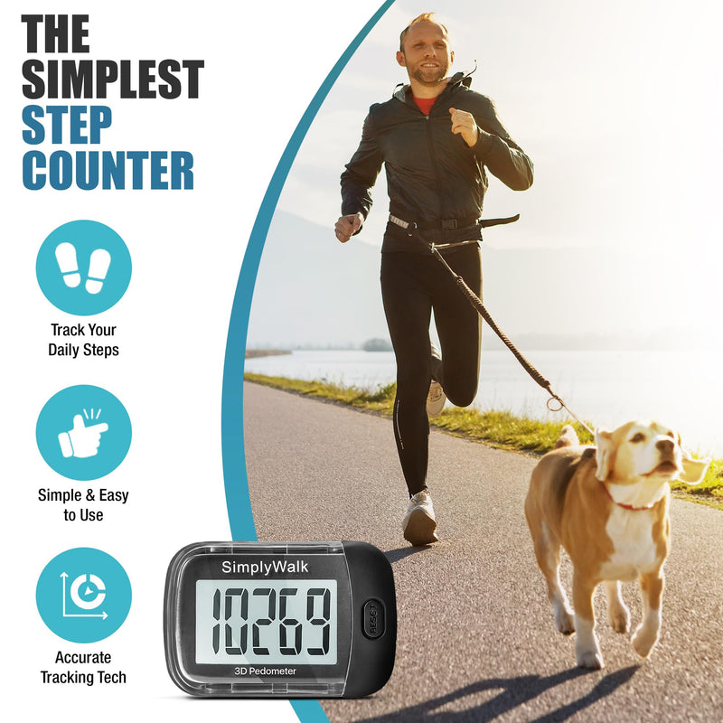 [Australia] - Simple Pedometer for Walking, Step Counter with Large Display, for Women Men Kids Seniors 