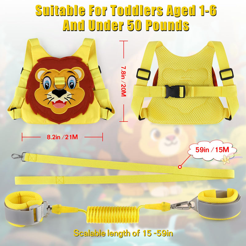 [Australia] - Toddlers Leash + Anti Lost Wrist Link Child Kids Safety Harness Kids Walking Wristband Assistant Strap Belt for Boys Pink Christmas Gift (Yellow) Yellow 