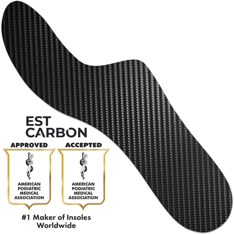 Carbon Fiber Insole - 1 pc, Men 13 - Mortons Extension - Orthotic Insole - Rigid Shoe Insert - Foot Arch Support - Turf Toe Stiff Plate - FSA Eligible - Thin Sport Sole Men's 13