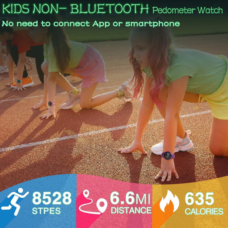 [Australia] - Kids Led Digital Pedometer Watch, Steps Counter, Waterproof Wristwatch, Vibrating Alarm Clock, Stopwatch, Great Gift for Kids Children Teens Girls Boys(Green) Green 