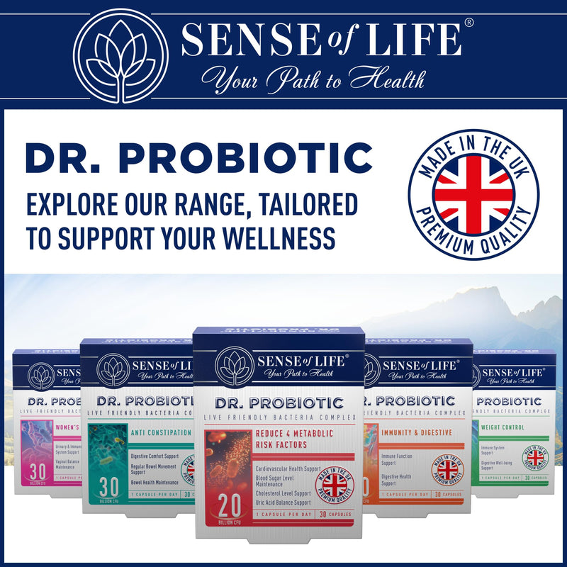 Sense of Life Dr. Probiotic Complex for Metabolic Health, 30 Capsules – 20 Billion CFU – 7 Probiotics Strains – Supports Gut Health, Cholesterol & Blood Sugar Balance