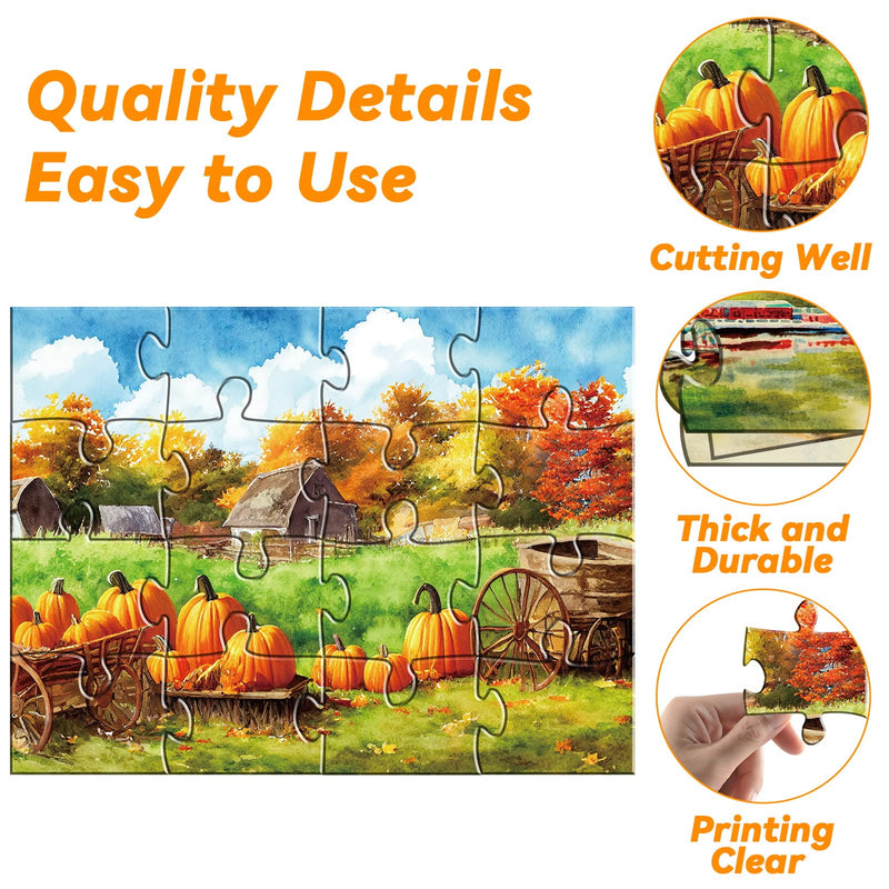 [Australia] - 5 Packs 16 Piece Large Jigsaw Puzzles for Elderly Dementia Alzheimer's Products Activities, Alzheimer's Puzzles Cognitive Games for Adults Elderly Seniors with 5 Storage Bags 