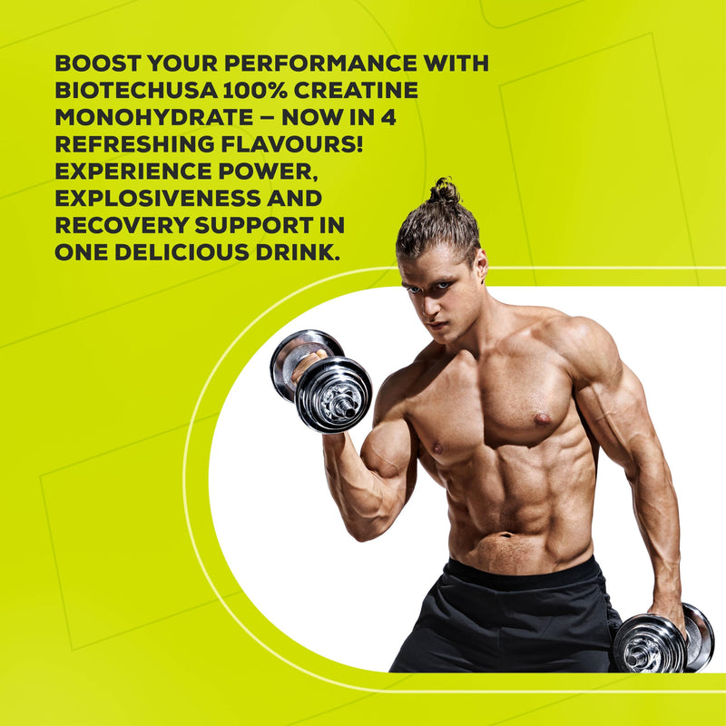 BioTechUSA 100% Creatine Monohydrate | Pharmaceutical-Grade Creatine | Micronized | Vegan | Glutenfree, 300 g, Pineapple-Mango