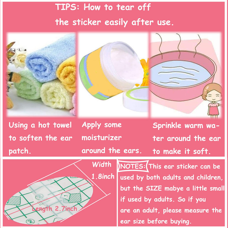 [Australia] - 60-Pack Baby Shower Ear Covers Baby Waterproof Ear Tapes Safety Protector Bath Protection Ear Covers for Kids Shower Swimming Use,Transparent Adhesive Ear Covers 60Pcs 