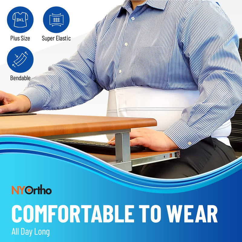 [Australia] - NYOrtho Bariatric Abdominal Binder,12-Inch Wide Elastic Belly Wrap for Plus-Size Men and Women,Post-Surgery Stomach Compression Garment for Hernia Surgery, Natural Birth, Abdominal Injuries 4 Panel - 12" High 45-60 Inch 