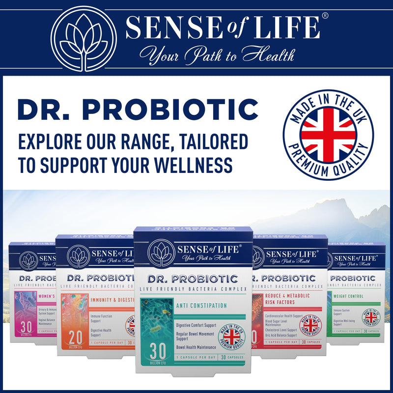 Sense of Life Dr. Probiotic Complex for Regularity Support, 30 Capsules – 30 Billion CFU – Probiotics & Prebiotics – Supports Digestive Gut Health & Regularity
