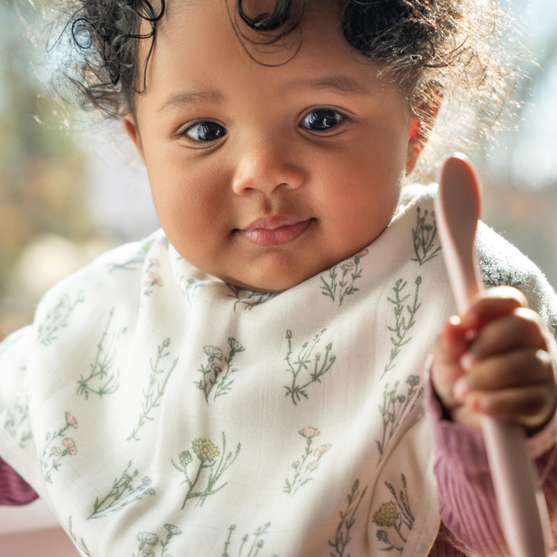 [Australia] - aden + anais Silky Soft Bamboo Viscose Burpy Bib – Multi-Use, Absorbent 4-Layer Burp Cloth and Full-Coverage Snap-Closure Baby Bib in One, 22.5” X 11”, 2-Pack, French Floral 
