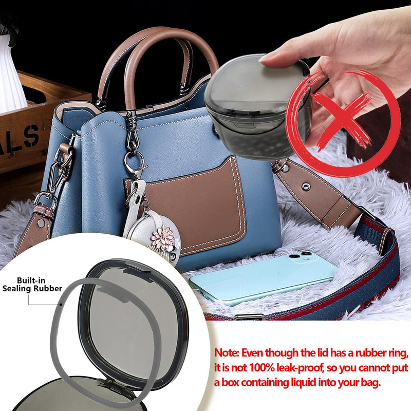 [Australia] - Denture Case Partial Denture Cups for Soaking Dentures, No-Leak Denture Soaking Container Retainer Cleaning Case with Brush for Household|Travel|Office - Transparent Black 