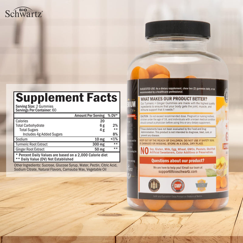 [Australia] - Turmeric Curcumin with Ginger Gummies - Natural Extra Strength Joint Support Supplement, Delicious Peach Flavor Ultra High Absorption Turmeric Supplement Non-GMO, Gluten Free 120 Count Turmeric Ginger Gummies 120 Count (Pack of 1) 