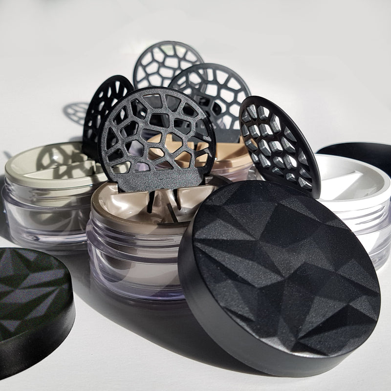 [Australia] - Lensbix contact lens case Geometric. Adult accessory with futuristic 3D lid design. The stylish gift for anyone who likes to wear lenses. (No23 white) No23 White 