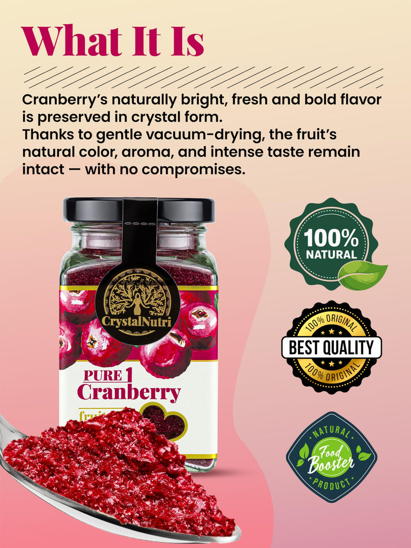 Pure Cranberry 90g – Better then freeze dried fruit - concentrated powder - low temperature drying – Preserving natural enzymes, rich in antioxidants