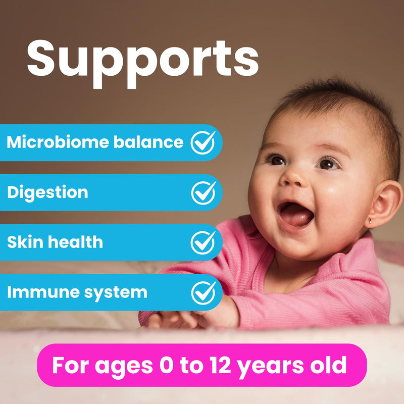 NEUBRIA NEUBIOTIC Baby & Kid Probiotic + Prebiotic Sachets – Lactobacillus & Bifidobacterium with FOS Fibres, Supports Digestive Balance & Gut Microbiome - UK Made - 30 Sachets