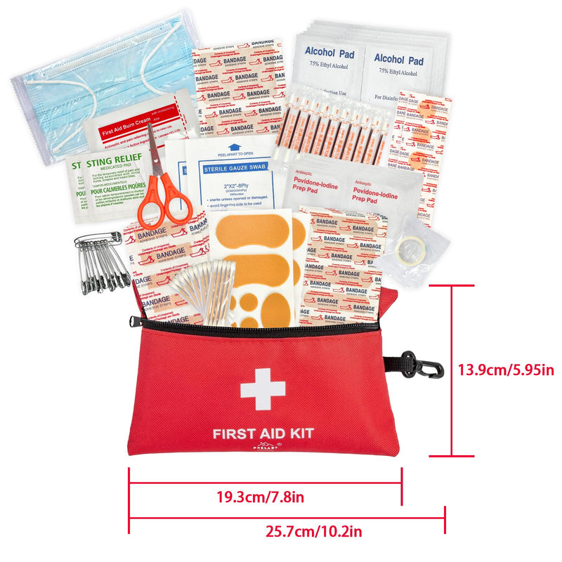 [Australia] - 152 Piece Small First Aid Kit, Travel Size First Aid Kit TSA Approved, International Travel Essentials, Hiking Med Kit for Backpack 