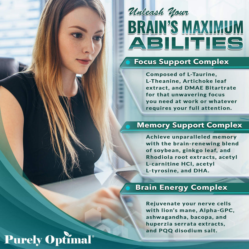 [Australia] - Premium Brain Supplement - Nootropic Brain Booster for Focus, Clarity, Improved Memory, Concentration & Better Mood - w/ Alpha-GPC, Lion’s Mane, Ginkgo Biloba & Bacopa Monnieri - 60 Caps 