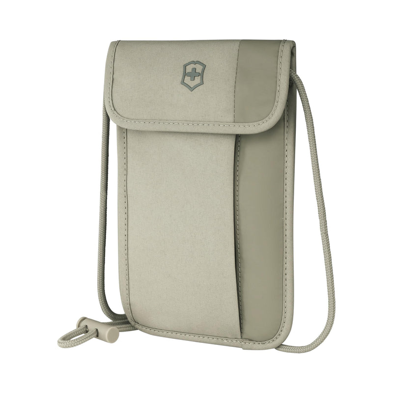 Victorinox Travel Essentials, Security Neck Pouch, Slim Bag with RFID - Sand Beige
