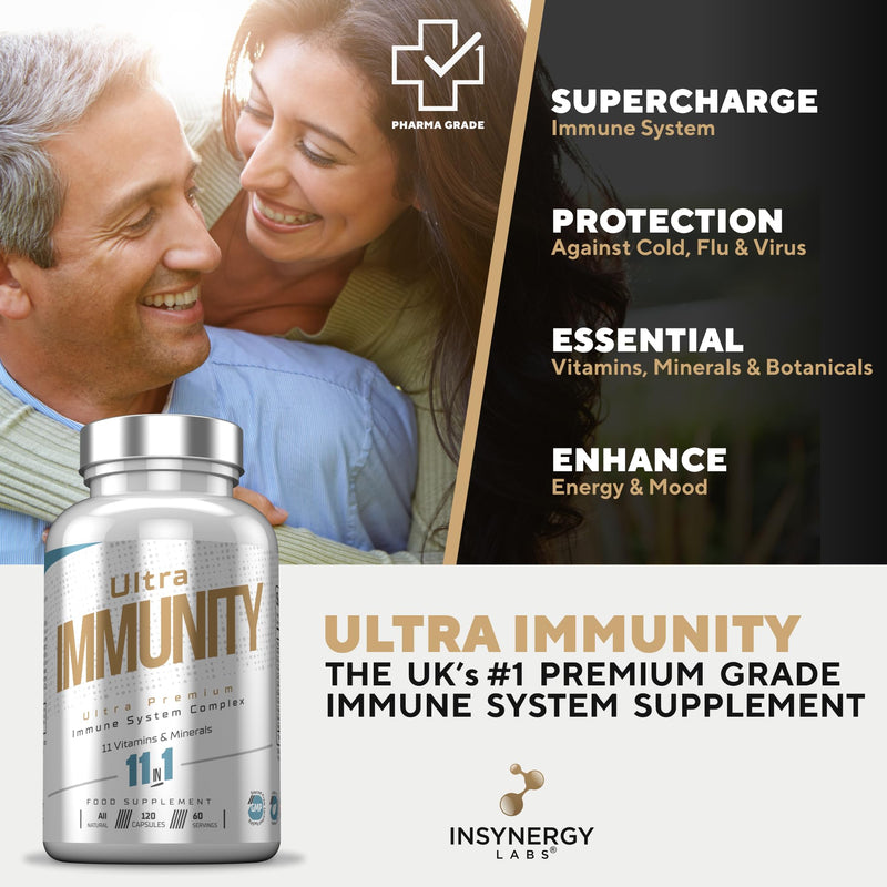 Ultra Premium Immune System Booster Supplement - Ultra Immunity | Immune System Support | Vitamin D, Vitamin C, Zinc, B12, Multivitamin 120 Capsules