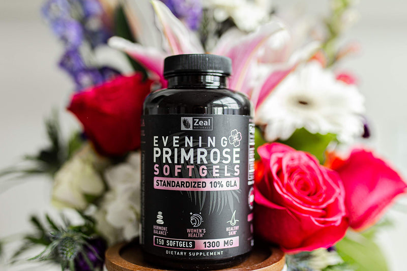 [Australia] - Evening Primrose Oil Capsules (150 Liquid Softgels | 1300mg) Premium Evening Primrose Oil – Natural-Sourced Hormone Support Supplement for Women - Cold Pressed w. 10% GLA 